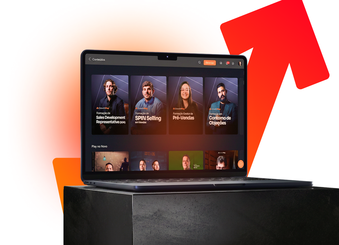 Plataforma Growth Play em um notebook